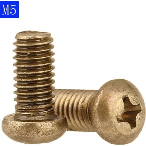 M5 x 0.8 ( 5mm ) Solid Brass Phillips Round Pan Head Machine Screws DIN 7985 A GB 818 bolts