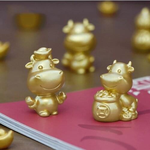 ZOCDOU 1 Piece Cute Zodiac Taurus Small Statue Little Figurine Crafts Figure Ornament Miniatures