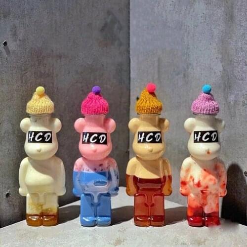 Bear Shape Milk Tea Cup Creative Cartoon PET Bottle Take-out Coffee Cup 400ml With Straps DIY Drinkware