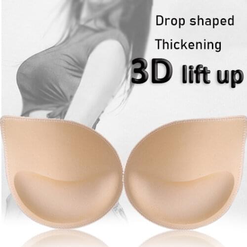 3D Push Up Sponge Bra Pads for Bikini Women Underwear Small breast Lift Plasticity Padded Bra Lining Swimsuit Bra Inserts