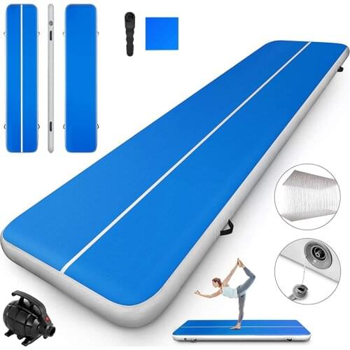 Inflatable Trampoline Air Track Gymnastics Mattress Airtrack Tumbling Floor Yoga Mat Gym Exercise Fitness Equipment With a Pump