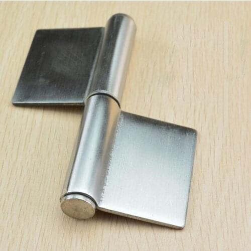 Stainless steel flag hinge 5 inch non-hole thickened welded hinge for heavy door x3