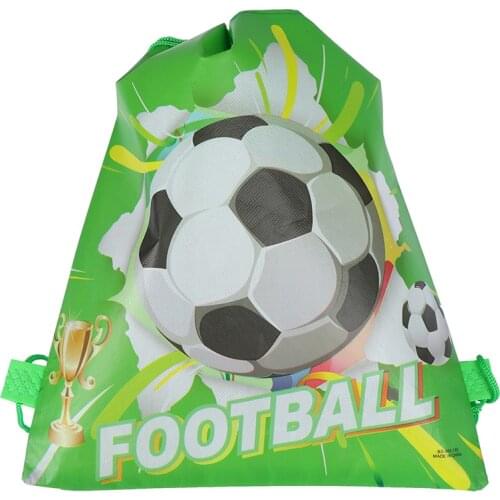 Football Non-woven Drawstring Bag Backpack Kids Travel School Decor Gift Bags Double Rope Cartoon Bag Backpack Travel Storage