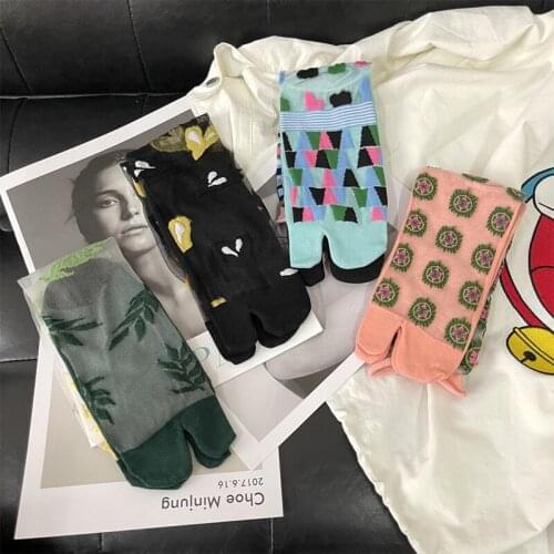 Summer Ultra-Thin Crystal Silk Sheer Frilly Tabi Socks Japanese Women Toe Socks Literary Personality Female Toe Socks