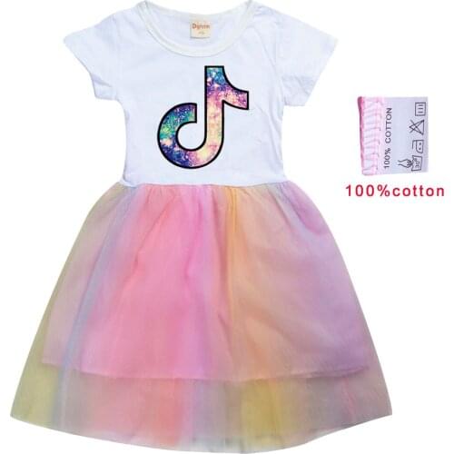 TIK TOK New Princess Gown Dress Kids Cartoon Dress for Girls Children Dresses for Wedding Party Fashion Girls Dress School