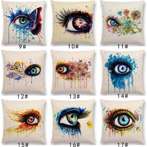 New Arrival Beautiful Eyes Colorful Art eyelash Cushion Cover Home Decor Sofa Throw Pillow Case