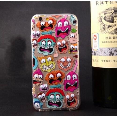 New 3D Printing Fashion Transparent Ultra thin TPU Phone Case Moving eyes design For iphone 5 5s SE 6 6s 6 plus 6s Plus