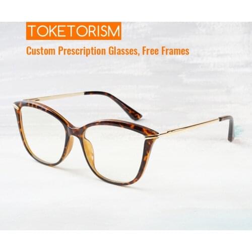 Toketorism Anti Blue Lenses Optical Frame For Female Vintage Eyeglasses Prescription Glasses 6302