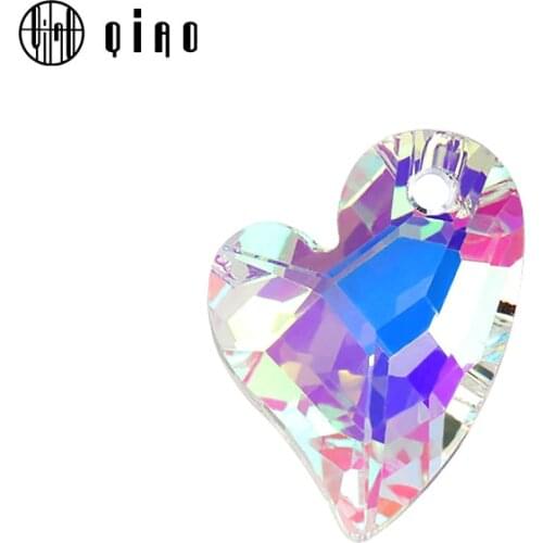17mm 12pcs/pack crystal charms Devoted 2 U Heart Pendant 6261 glass heart shape beads rhinestone gem for Necklaces Earrings DIY