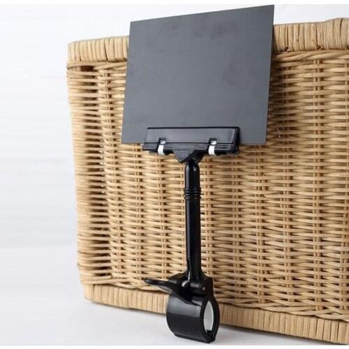 POP Merchandise Blackboard Plastic Sign Paper Card Chalkboard Display Price Label Promotion Clips Holders In Retail Shop ZA5778