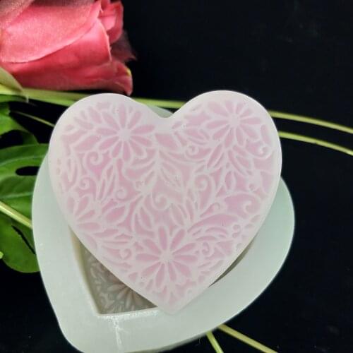 PRZY single hole heart shaped flower mold silicone soap DIY handmade flower fragrance mold soap making mold resin clay mold