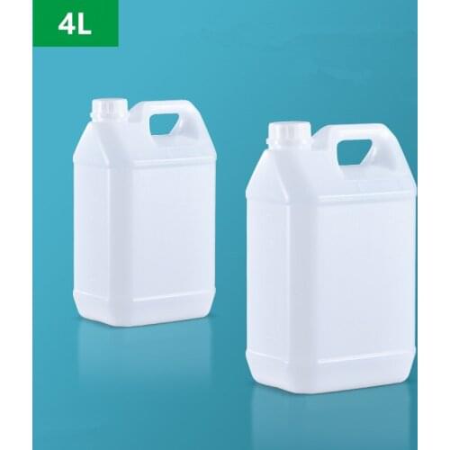 Empty 4L Square Plastic Jerry can Food Grade HDPE Material Lotion Shampoo Refillable Storage Container