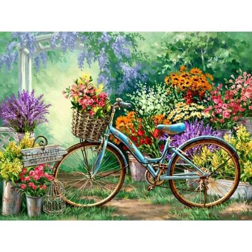 SHGO HOT-Bicycle 5D DIY Diamond Painting Cross Stitch Home Decor(Bicycle)