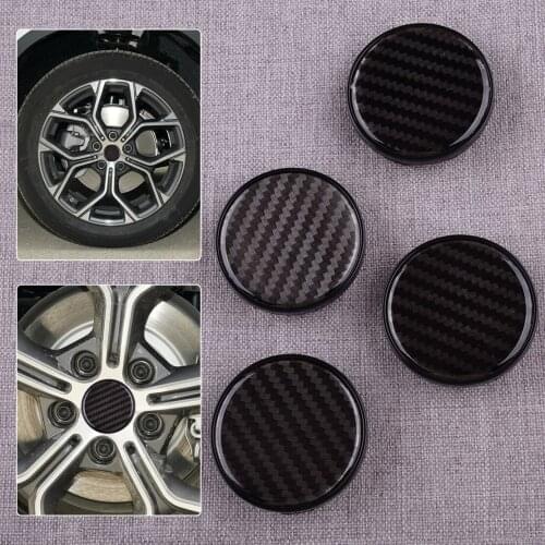 CITALL Universal 4pcs/Set Car Truck Wheel Tyre Center Hub Caps Covers Plastic Carbon Fiber Style 54mm