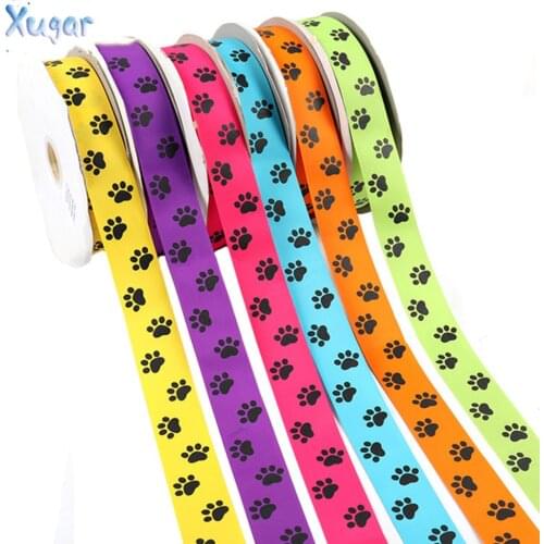 Xugar 2Yards/lot 38mm Grosgrain Ribbon Cute Dog Printed Hair Bow Garment Accessories DIY Handmade Materials Gift Wrapping New