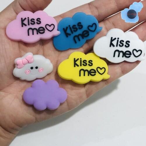 1Pcs Kiss Me Smile Cloud Colorful Shoe Charms Shoe Accessories Decoration Diy Bracelet Croc Shoes Jibz Children X-Mas Party Gift