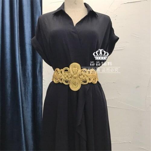 1 piece Handmade lace hand-woven ribbon golden belt, military uniforms, dresses, dance clothes, decorative buckles, BELT008