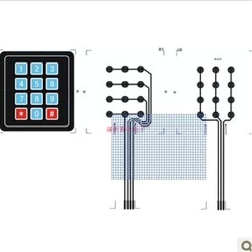 3*4 Matrix Keyboard Membrane Keyboard Microcontroller Extended Keyboard Keyboard Control Panel
