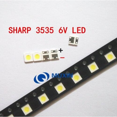 300pcs/LOT SHARP LED backlight LCD TV 3535 3537 LED SMD Lamp bead bead 1.2W 6V 3535 Cold white