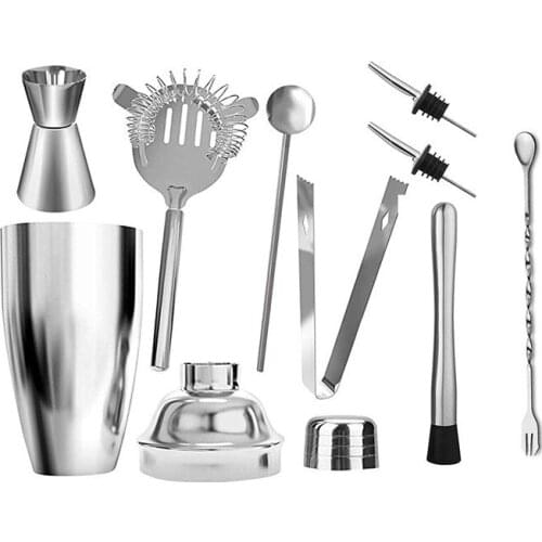 9Pcs/Set 550-750mL Drink Bartender Browser Kit 2019NEW Tools Stainless Steel Mixer Set Cocktail Shaker Lovely Creative Quality
