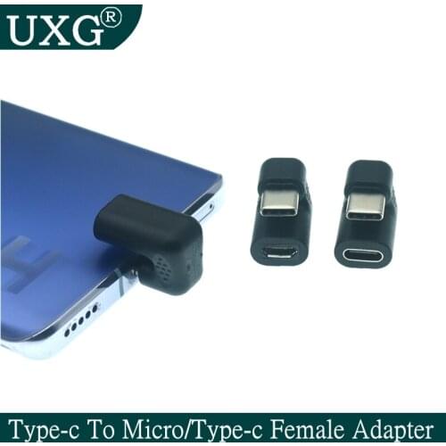 180 degree up and down angle Type-C USB C to Type-C Micro USB female charging data adapter, suitable for mobile phones and table