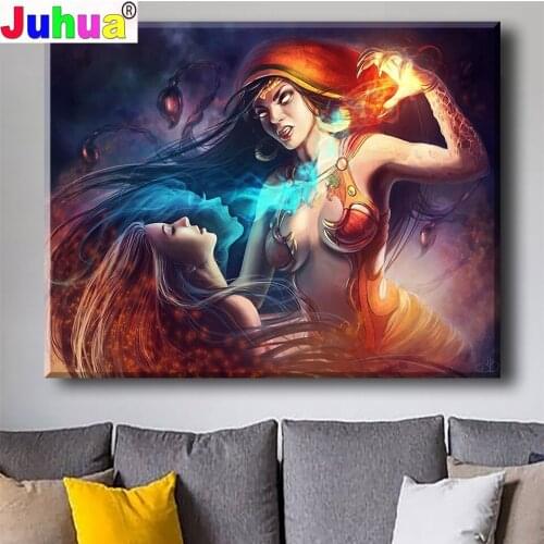 5D DIY Diamond Painting Moonlight Woman Vampire Full Square Round Diamond Embroidery Rhinestone Mosaic Cross Stitch Handmade