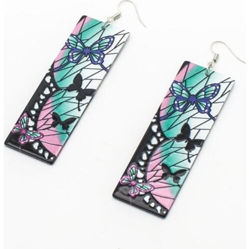 Anime Demon Shinobu Butterfly Earrings Ear Dangler Cosplay Props Accessories AXYD
