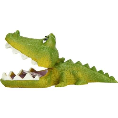 Aquaruim Fake Simulation Crocodile Ornaments Decorations Fish Tank Green Decor Bubble Crocodile Can Connect Air Aerator