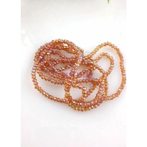 Free Shipping 390pcs gold ab Crystal Glass Faceted Rondelle Beads 2mm