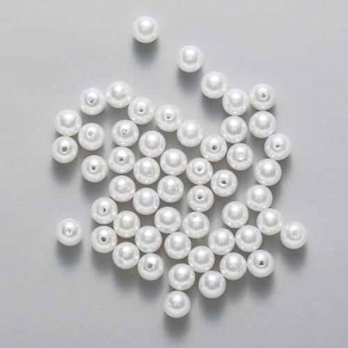 2 Color Round ABS Acrylic Pearl Imitation Women Children DIY Bracelet Necklace Spacer Beads Findings Jewelry Making 4-20mm