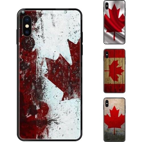 Prezzo For Apple iPhone 11 12 Pro XS Max XR X 8 7 6 6S Plus 5 5S SE Canada Flag Maple Leafs Black Soft Personalized Pattern