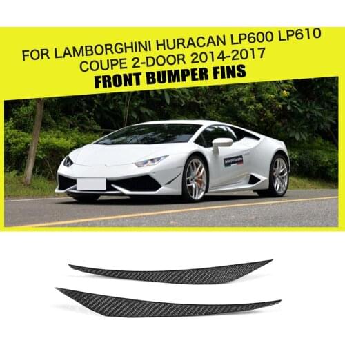 Carbon Fiber Car Front Bumper Side Canards Vent Fins Decoration Case for Lamborghini Huracan LP600 LP610 Coupe 2Door 14 - 17