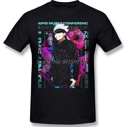 Men Homme Jujutsu Kaisen YujiItadori Anime T-Shirt Gojou Satoru Cool Wallpaper Pure Cotton Tees Harajuku TShirt