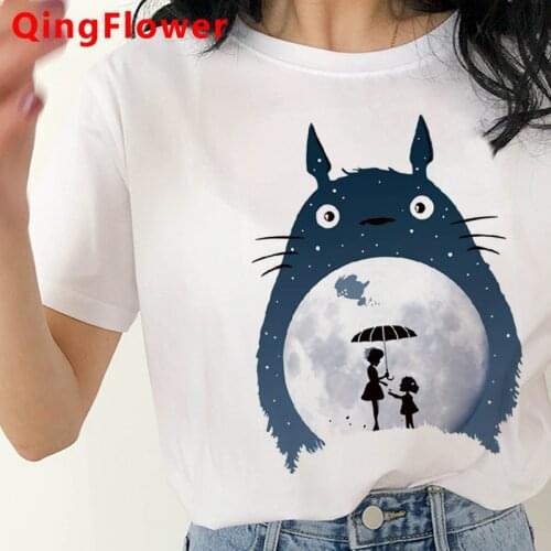 Totoro Studio Ghibli t shirt female kawaii print white t shirt tumblr top tees clothes graphic tees women harajuku kawaii