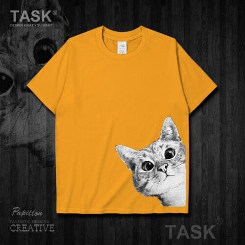 Cartoon T-shirt Mens T Shirts Clothing Anime Cat T Shirts Men Harajuku Streetwear Anime Clothes Goth Clothes Alternative Funny