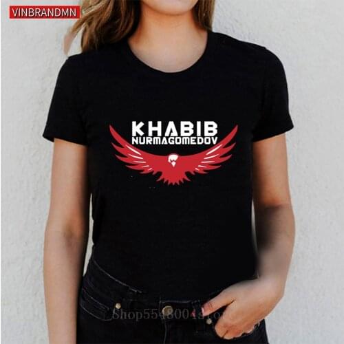 Khabib Nurmagomedov Russian Mixed Martial Artist Boxer Hipster Cotton T shirt Women Light Weight Fighter King T-Shirts Camisetas