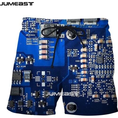 Jumeast Brand Men/Women 3D Printed Electronic chip Hip Hop Shorts Trunks Quick Dry Beach Casual Sweatpants Short Pants