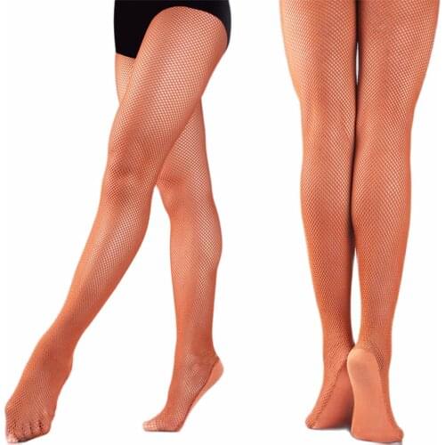 Seamless Professional Fishnet Dance Tights Toffee Caramel Black Tan Hard Yarn Ballroom Latin Dance Tights Pantyhose