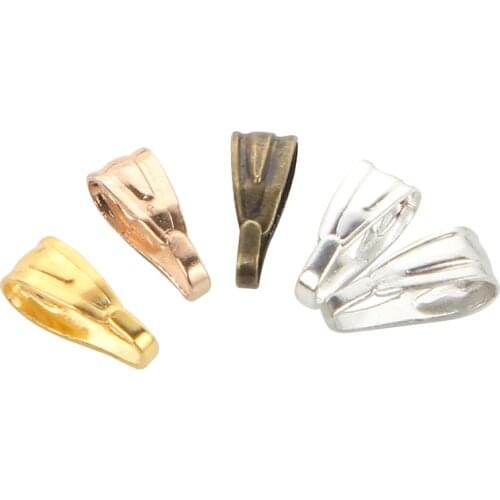 100pcs 7/8/11 mm Golden Clips Connectors Pendant Clasp Connectors For Jewelry Making DIY Finding Necklace Accessories Supplies