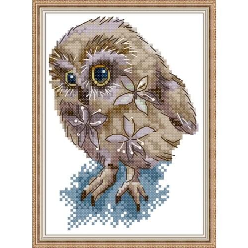 Beauty owl cross stitch kit aida 14ct 11ct count print canvas cross stitches needlework embroidery DIY handmade