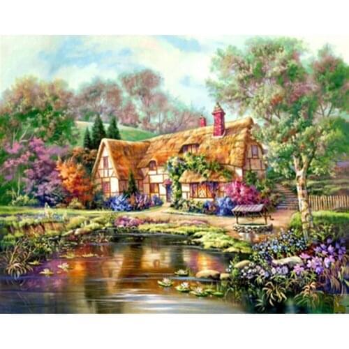 LaoJieYuan 5D DIY Diamond Painting Scenic Cross Stitch 5D Diamond Embroidery square rhinestones Mosaic Needlework