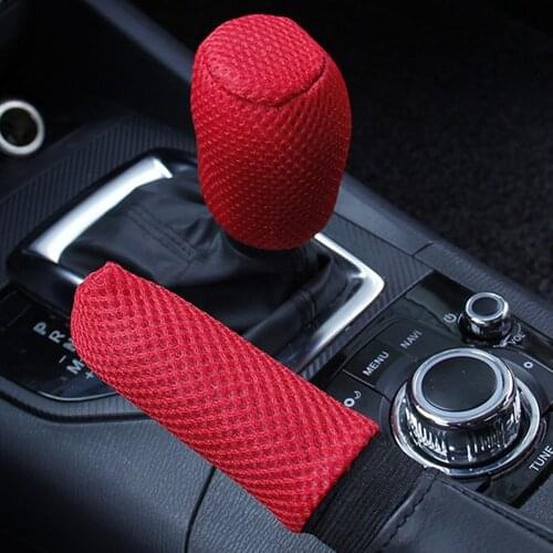 LEEPEE 2pcs/set Car Handbrake Grips Anti-slip Car-styling Universal Hand Brake Cover Sleeve Hand Brake Gear Shift Knob Cover