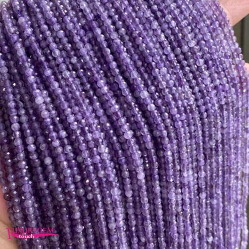 Natural Amethysts Crystal Stone Loose Small Beads High Quality 4mm Faceted Round Shape DIY Gem Jewelry Accessories 38cm wk355