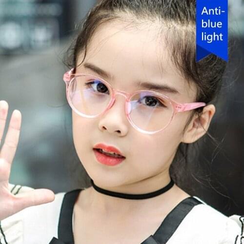 New childrens anti-blue light flat mirror retro round frame Kids goggles frame boy and girl prescription glasses frame