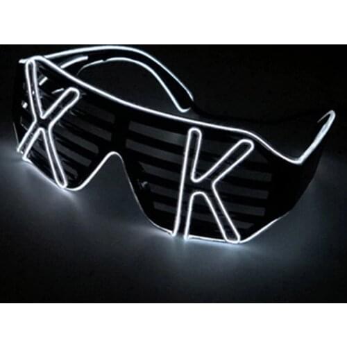 Double color EL shutter glasses Sound actived glow sunglass any party festive flashing glasses birthday gift Luminous Lighting