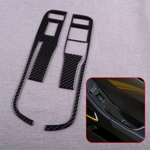 CITALL 1 Set Window Control Switch Panel Cover Trim Fit for Chevrolet Camaro 2013-2015 Carbon Fiber Black Left Hand Drive Only