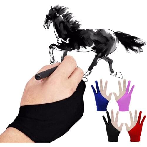 2Pairs=4pcs Size S M Artist Gloves 2-fingers Drawing Gloves Anti-fouling for Graphic Tablet Drawing Pen Display Right Left Hand