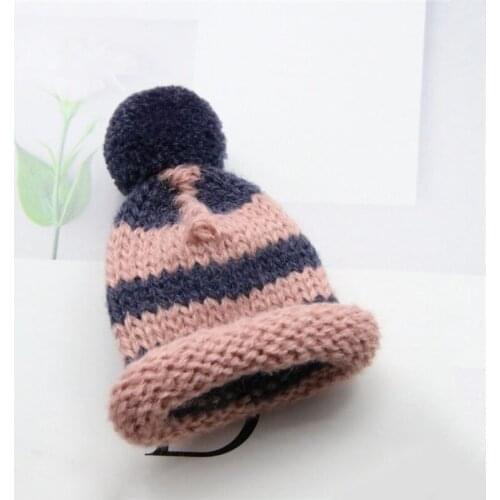 10Pcs Knitting Pompons Stripe Mini Hats DIY Craft Kids Hair Headwear Material Toys Jewelry Accessories Ornaments Cute Small Caps