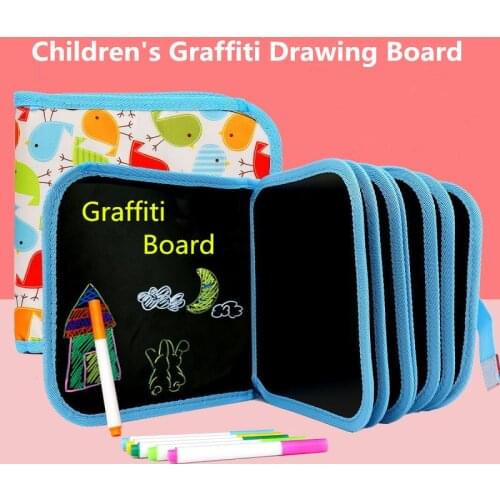 1 Set Portable Soft Chalk Drawing Board Baby DIY Drawing Book Coloring Book With Water Chalk Kid Painting Blackboard