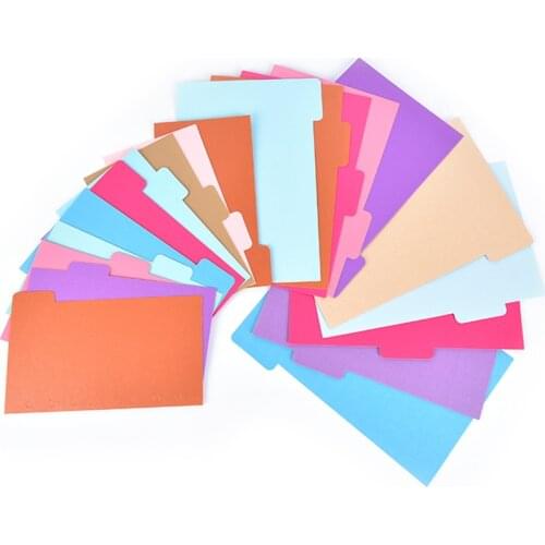 5sheets/pack Binder Index Dividers A5 A6 Inner Page Organizer Notebook Index Paper Separator Divider Pages Matching Filofax